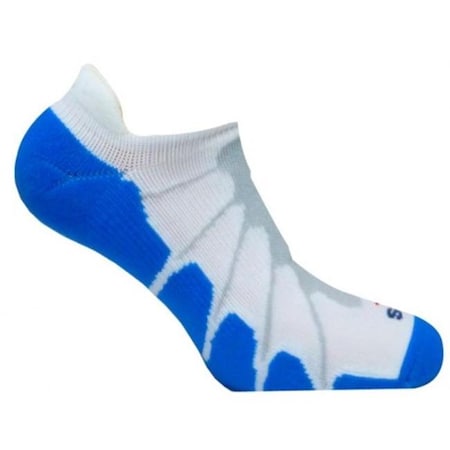 Sox SS 6011 Sport Plantar Fasciitis Arch Support Ghost Compression Socks; White-Royal - Small